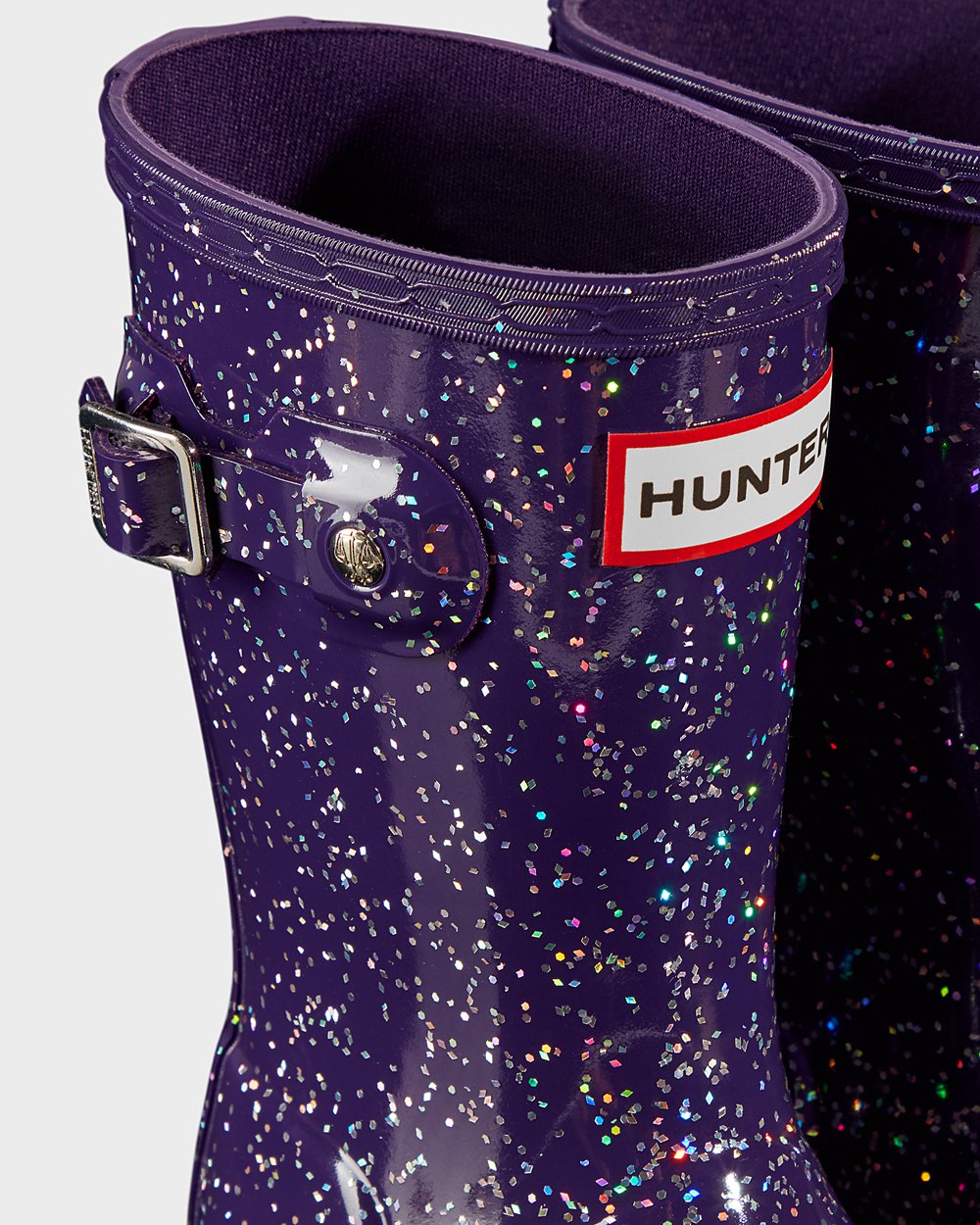 Botas De Agua Original Little Giant Glitter Hunter Niños - Azules Morados - 047986QHS